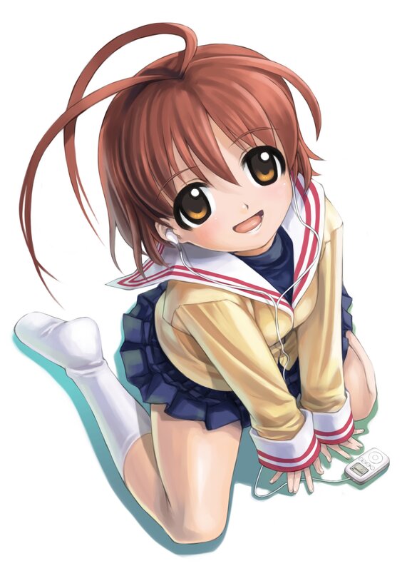 anime girl with headphones