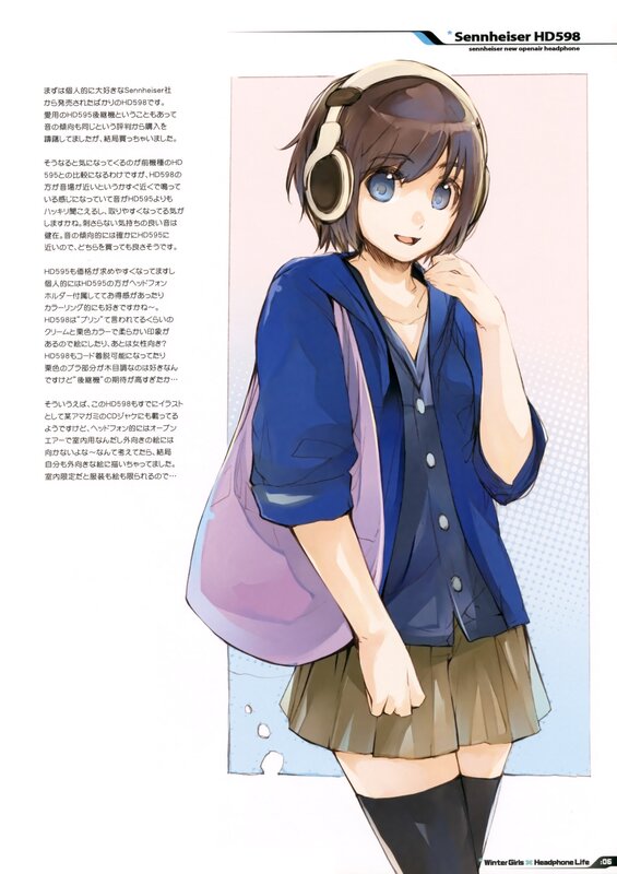 Anime girl with headphones