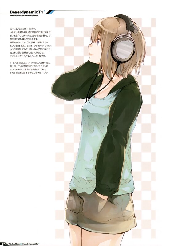 Anime girl with headphones