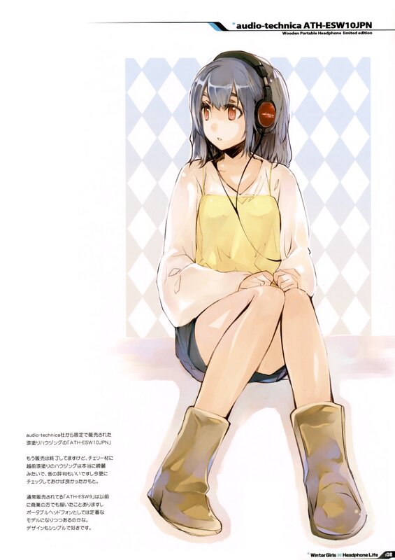 Anime girl with headphones