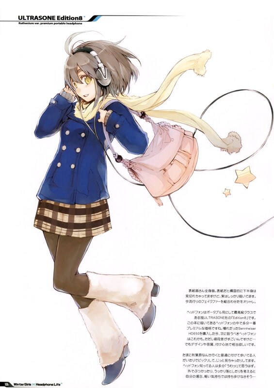 Anime girl with headphones