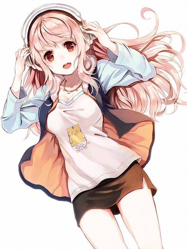 Anime girl with headphones