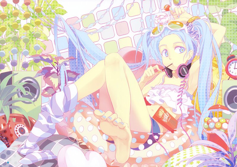 Anime girl with headphones