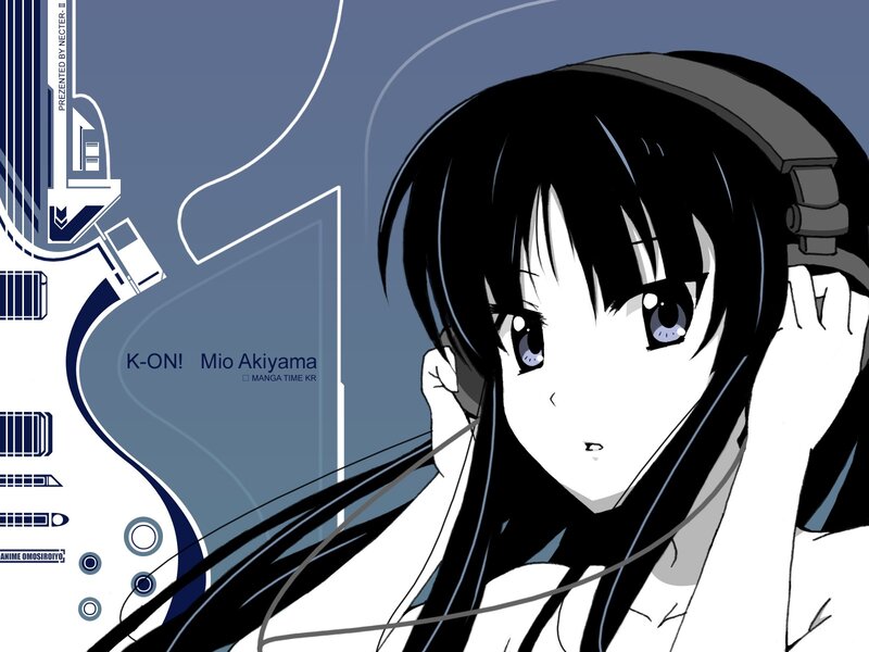 Anime Girl with Headphones — Blue, Calm, Manga