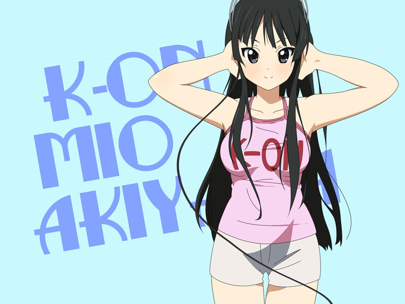 Anime Girl with Headphones — Blue, Calm, Tank Top
