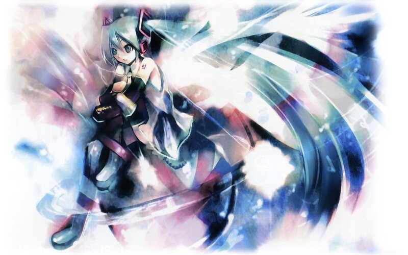Anime Girl with Headphones — Blue, Dynamic