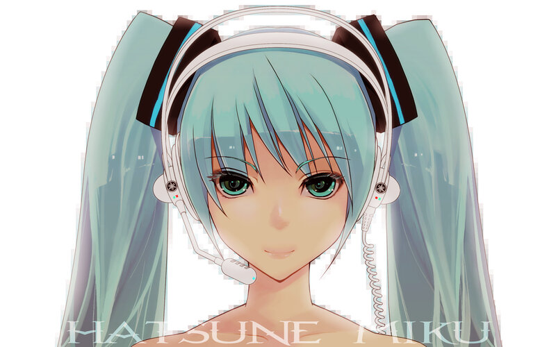 Anime Girl with Headphones — Blue, Neutral