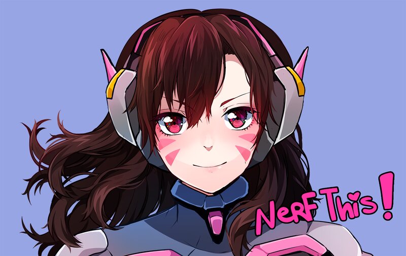 Anime Girl with Headphones — Blue, Playful, Digital Art, Cheek Blush
