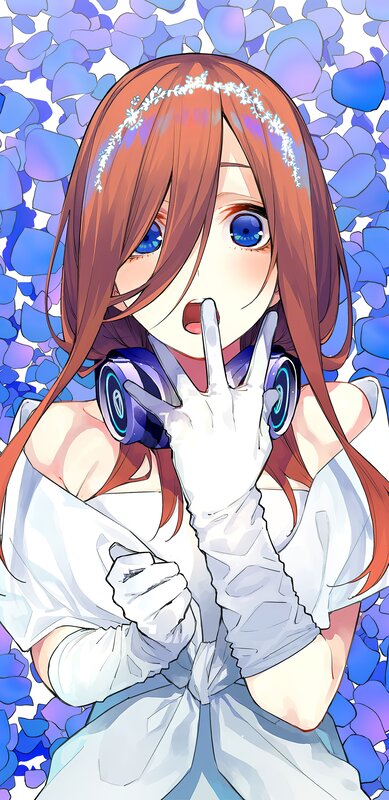 Anime Girl with Headphones — Blue, Playful, Manga