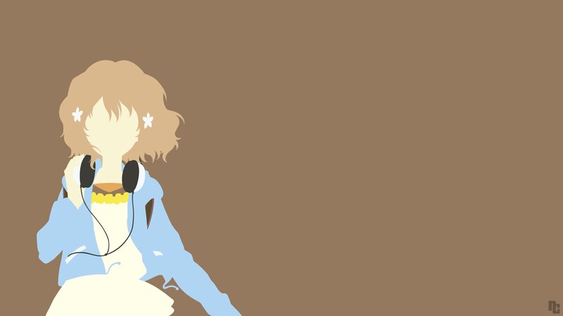 Anime Girl with Headphones — Brown, Calm, Minimalist