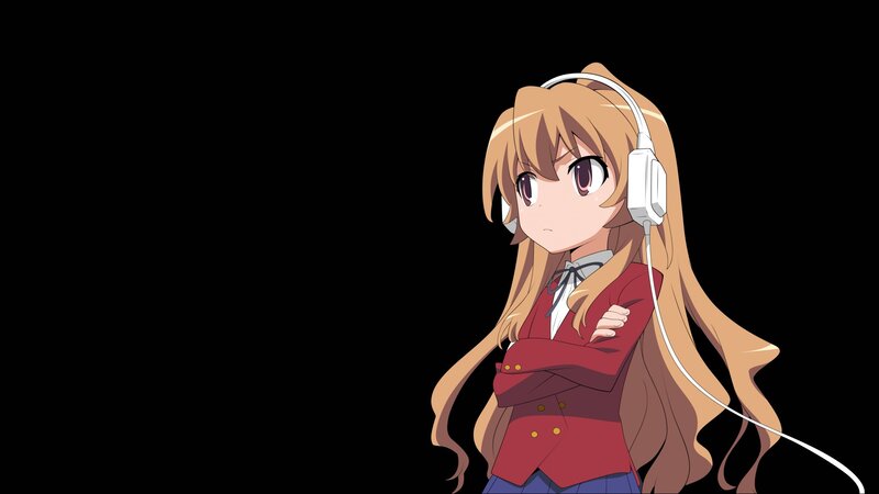 Anime Girl with Headphones — Brown, Neutral
