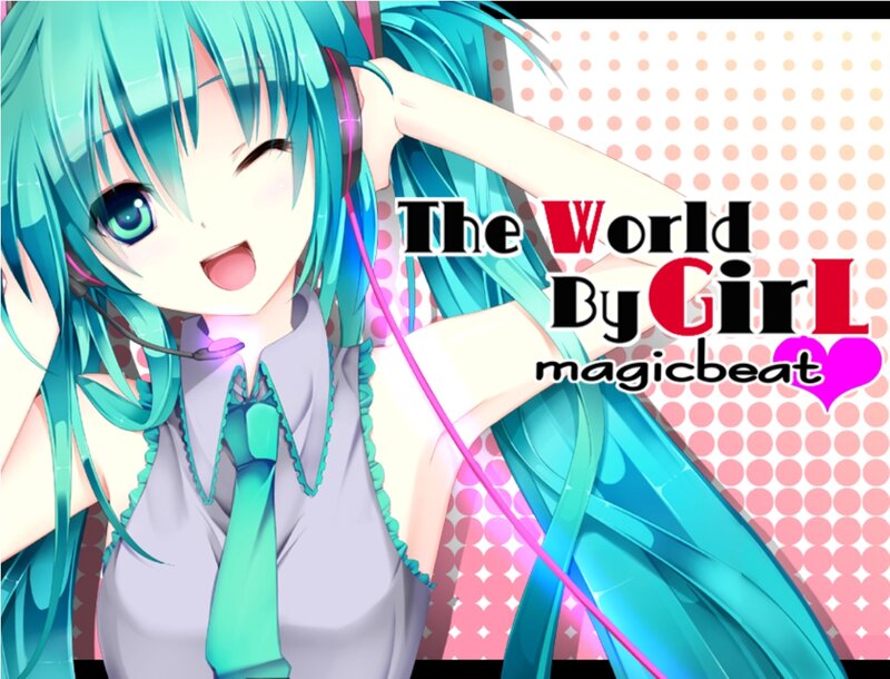 Anime Girl with Headphones — Cyan, Cheerful, Microphone