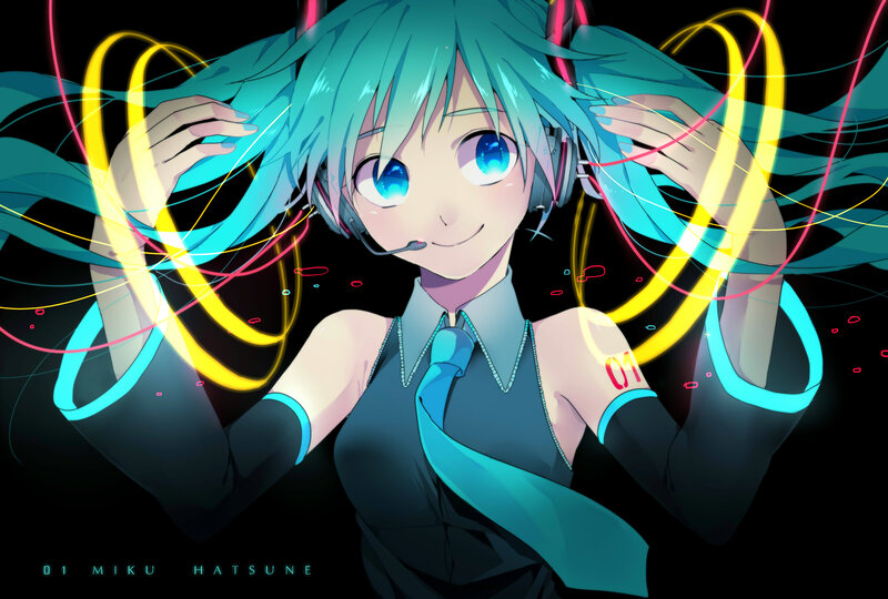 Anime Girl with Headphones — Cyan, Energetic, Night