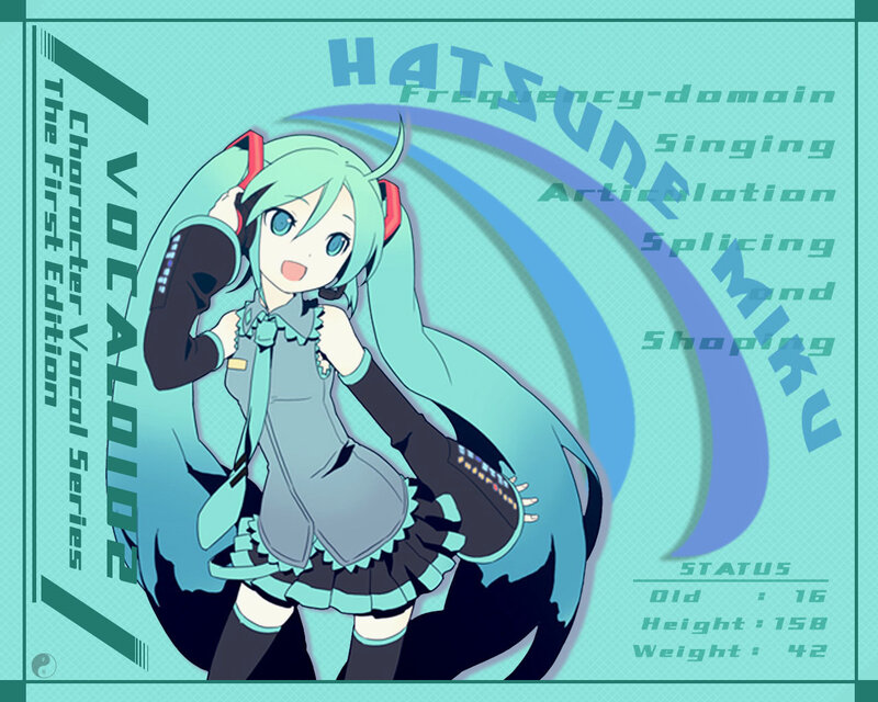 Anime Girl with Headphones — Cyan, Playful, Text