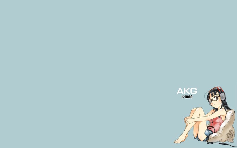 Anime Girl with Headphones — Light Blue, Calm, Manga