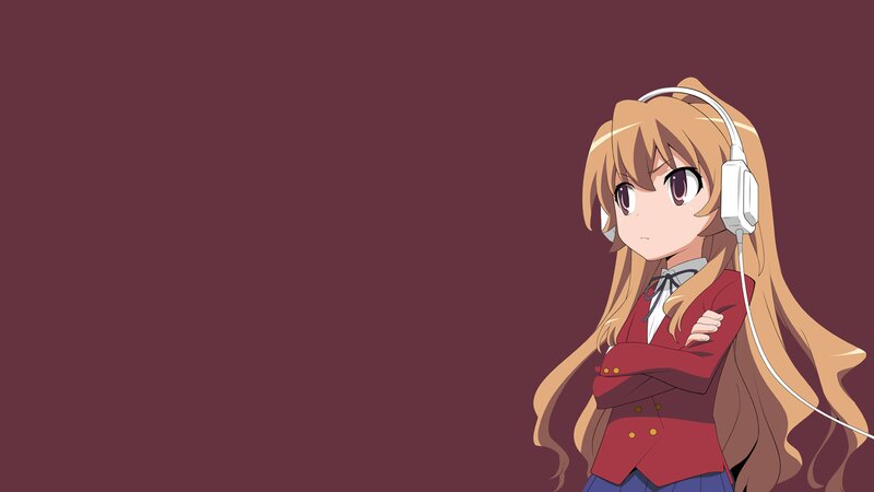 Anime Girl with Headphones — Maroon