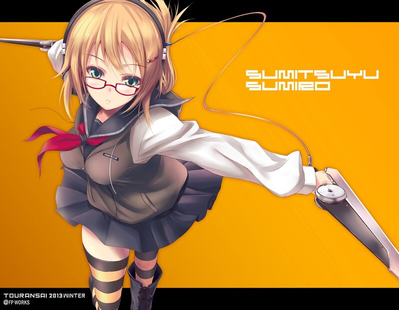 Anime Girl with Headphones — Orange, Dynamic