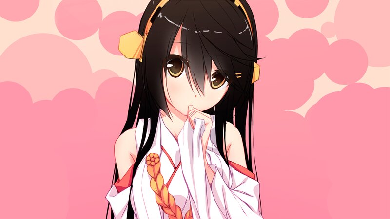 Anime Girl with Headphones — Pink, Calm, Kimono