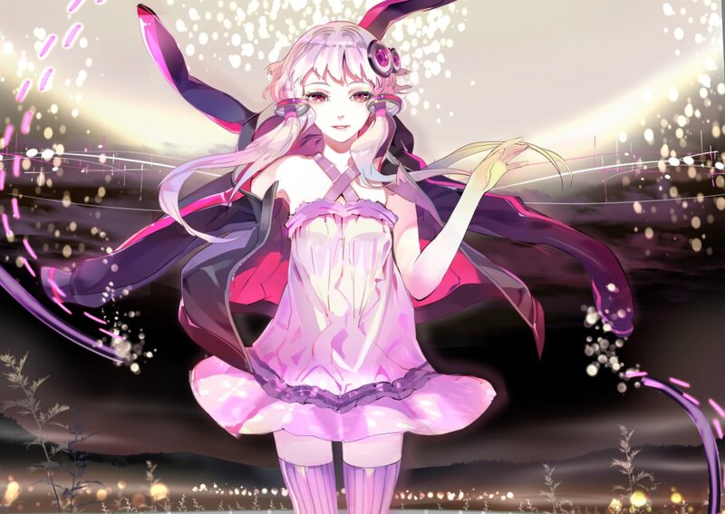 Anime Girl with Headphones — Pink, Dramatic, Night
