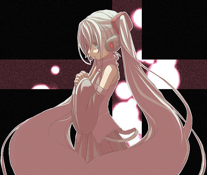 Anime Girl with Headphones — Pink, Dramatic