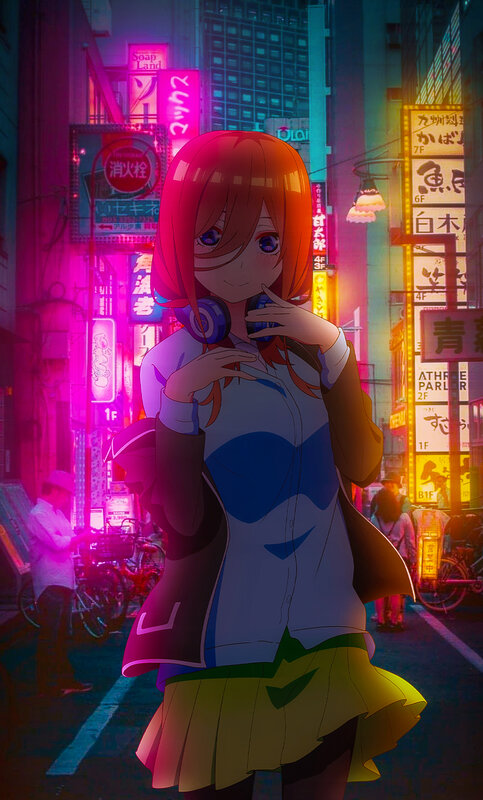 Anime Girl with Headphones — Pink, Nocturnal