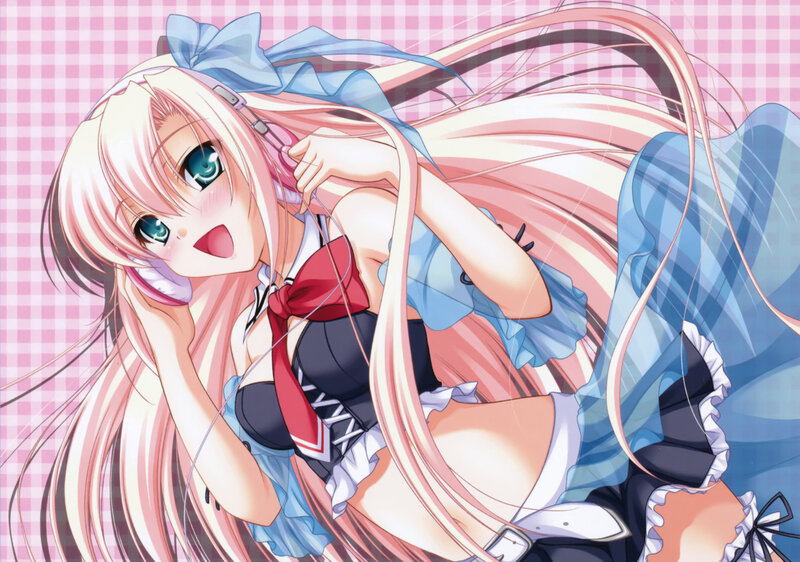 Anime Girl with Headphones — Pink, Playful