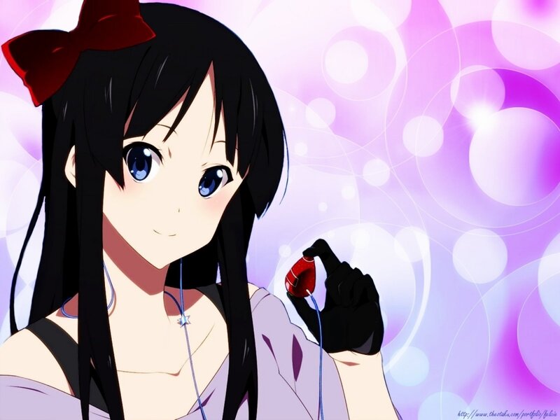 Anime Girl with Headphones — Purple, Dreamy