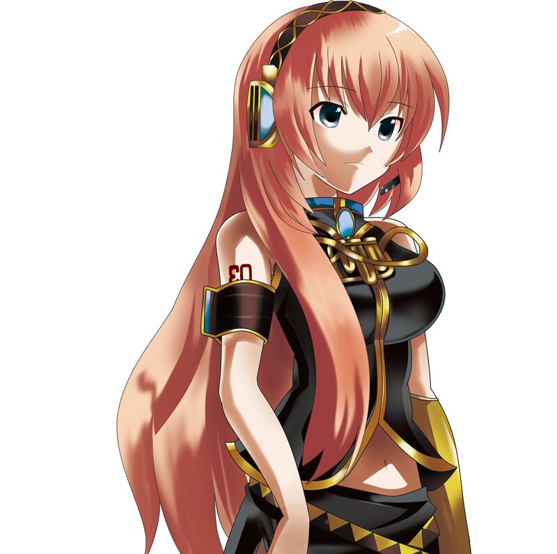 Anime Girl with Headphones — Red, Neutral