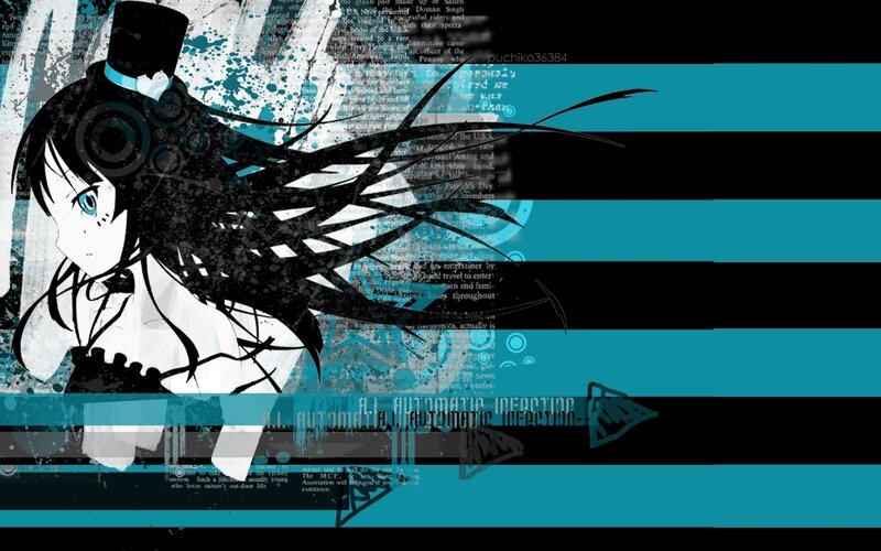 Anime Girl with Headphones — Teal, Dramatic