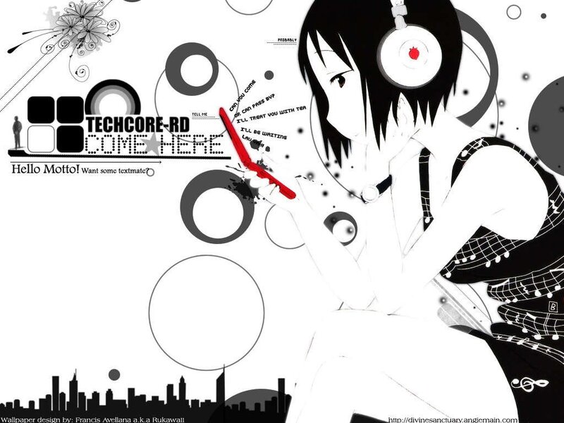 anime girl with headphones wallpaper