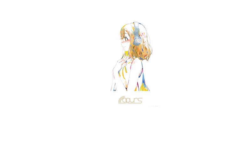 Anime Girl with Headphones — White, Calm, Digital Art, Blush