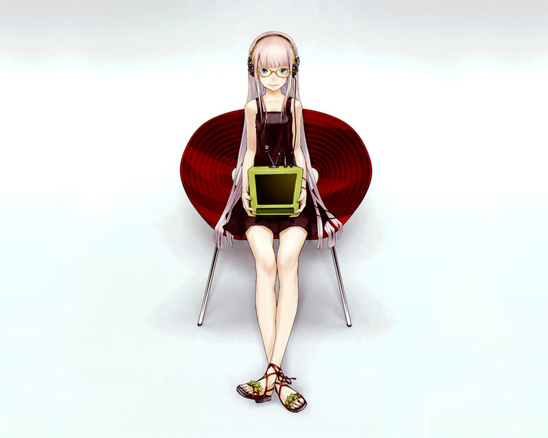 Anime Girl with Headphones — White, Calm, Digital Art, Television