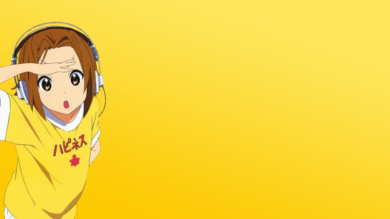 Anime Girl with Headphones — Yellow, Playful, T-shirt