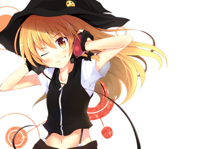 Anime Girl with Headphones — Yellow, Playful