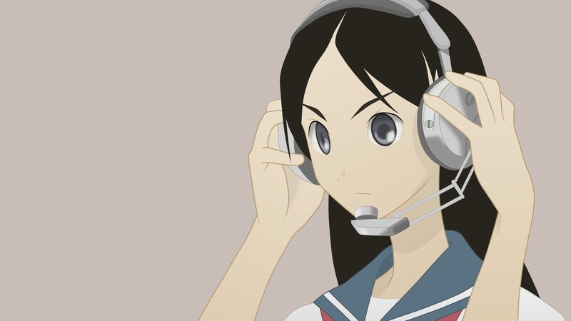 Anime Girl with Headset — Beige