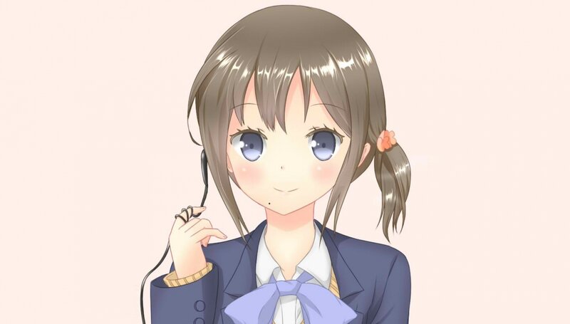 Anime Girl with Headset — Blue, Calm