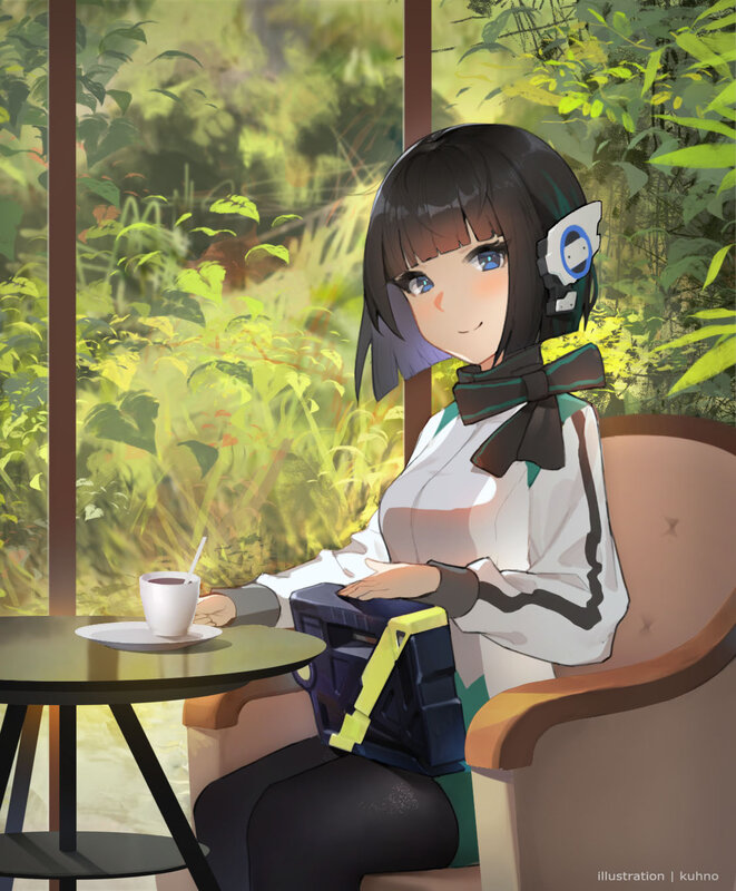 Anime Girl with Headset — Green