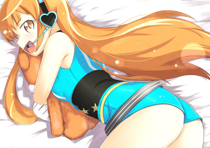 Anime Girl with Headset — Orange, Playful