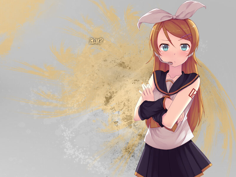 Anime Girl with Headset — Orange
