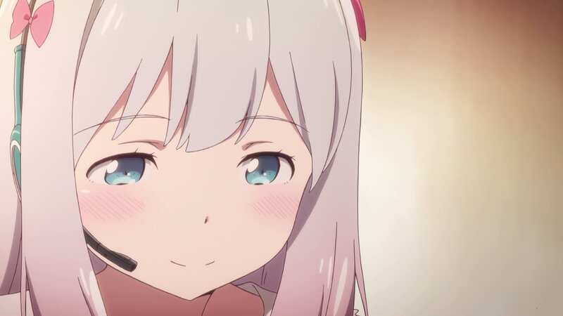 Anime Girl with Headset — White