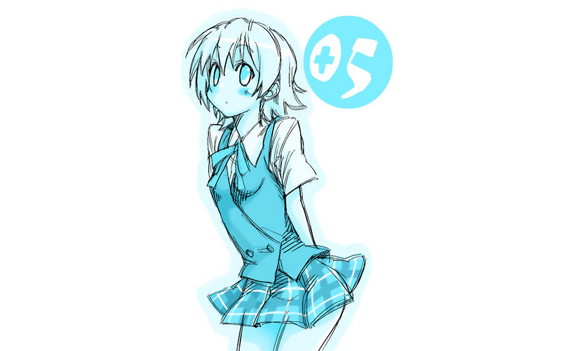 anime girl with health icon