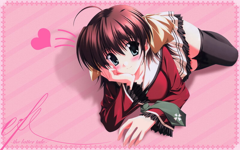 anime girl with heart