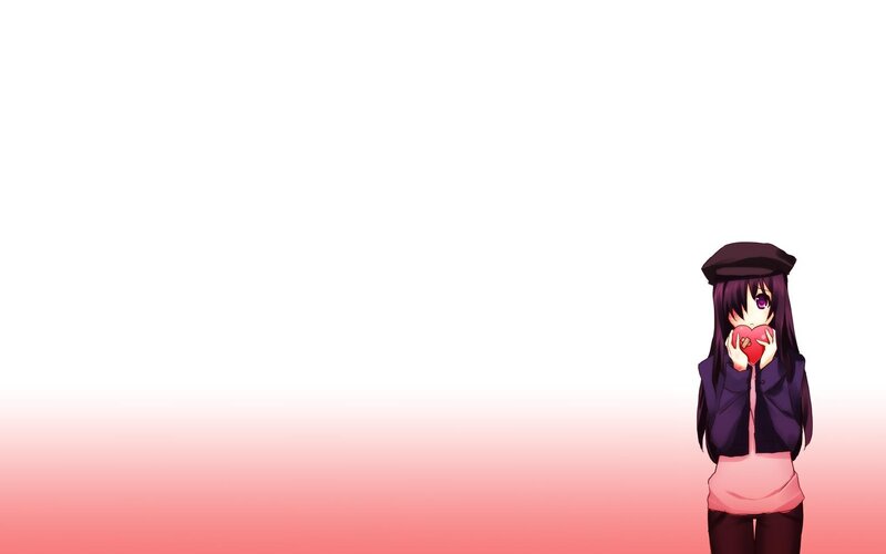 anime girl with heart