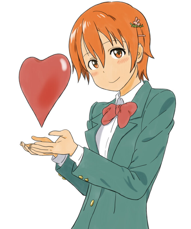 anime girl with heart
