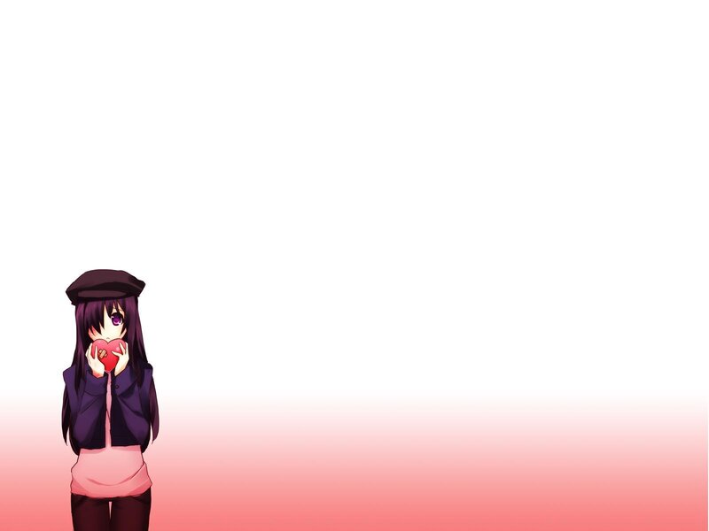 anime girl with heart