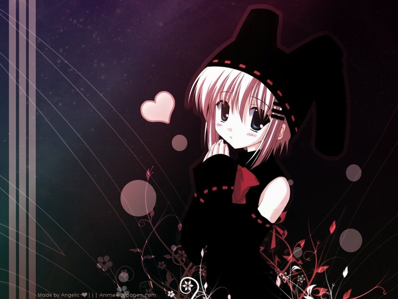anime girl with heart