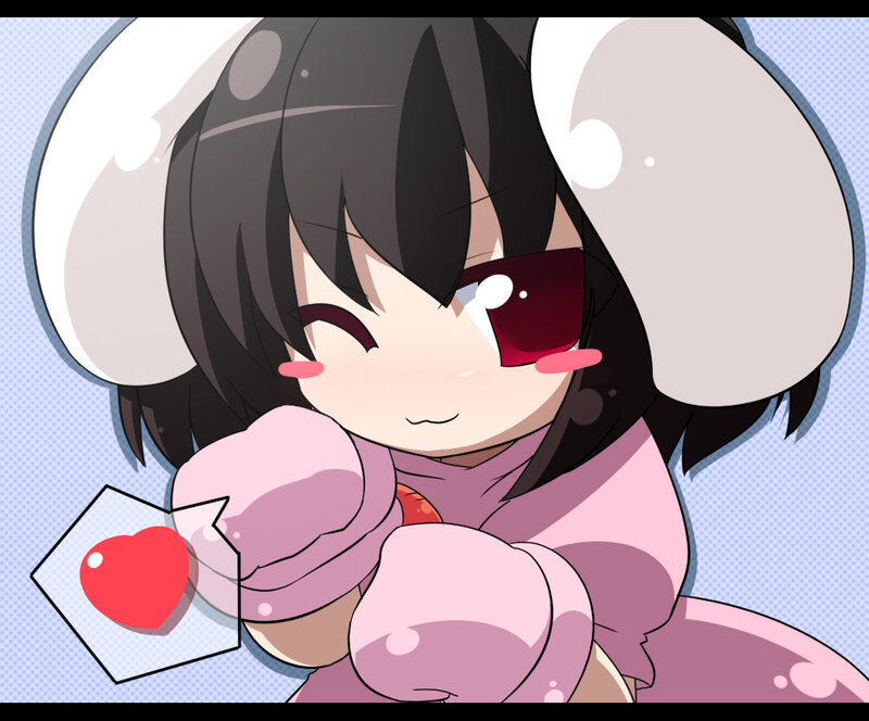 anime girl with heart