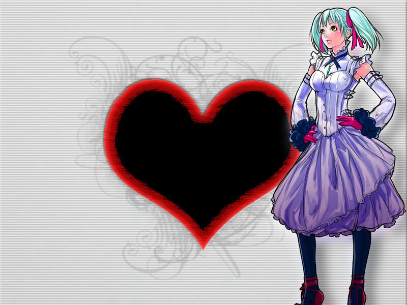 anime girl with heart