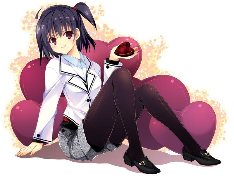 anime girl with heart