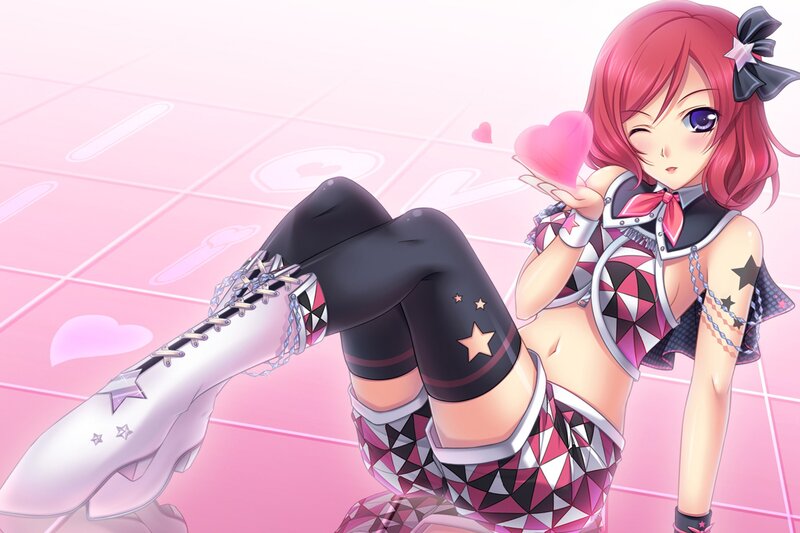 anime girl with heart